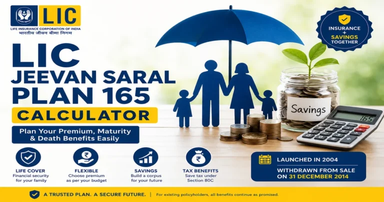 LIC Jeevan Saral Plan 165 Calculator – Bonus,Maturity, & Return