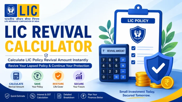LIC Revival Calculator – Calculate LIC Policy Revival Amount