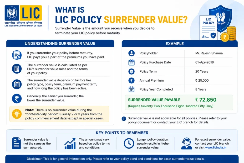 LIC Surrender Value Calculator